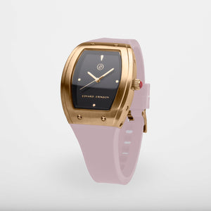 Exclusive and minimalistic gold watch Edvard Erikson watch E1Brushed Gold Dusty Pink